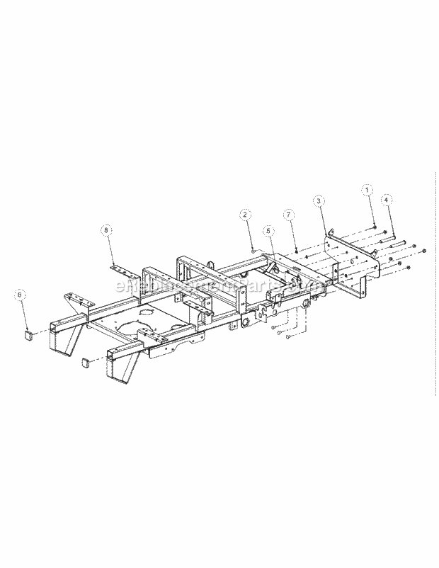 Frame Assembly Diagram and Parts List for M48-KW 53AB5DBV750-23-HP-OHV Cub Cadet Lawn Tractor